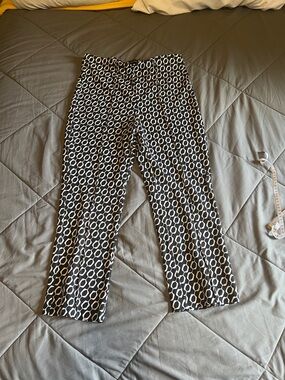 Jules & Leopold Black and White Cropped Geometric Pants